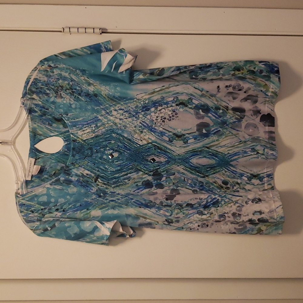 Christopher & Banks Teal Top size Large